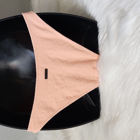 Peach Terry cloth cheeky coverage swimsuit set - Picture 7 of 7